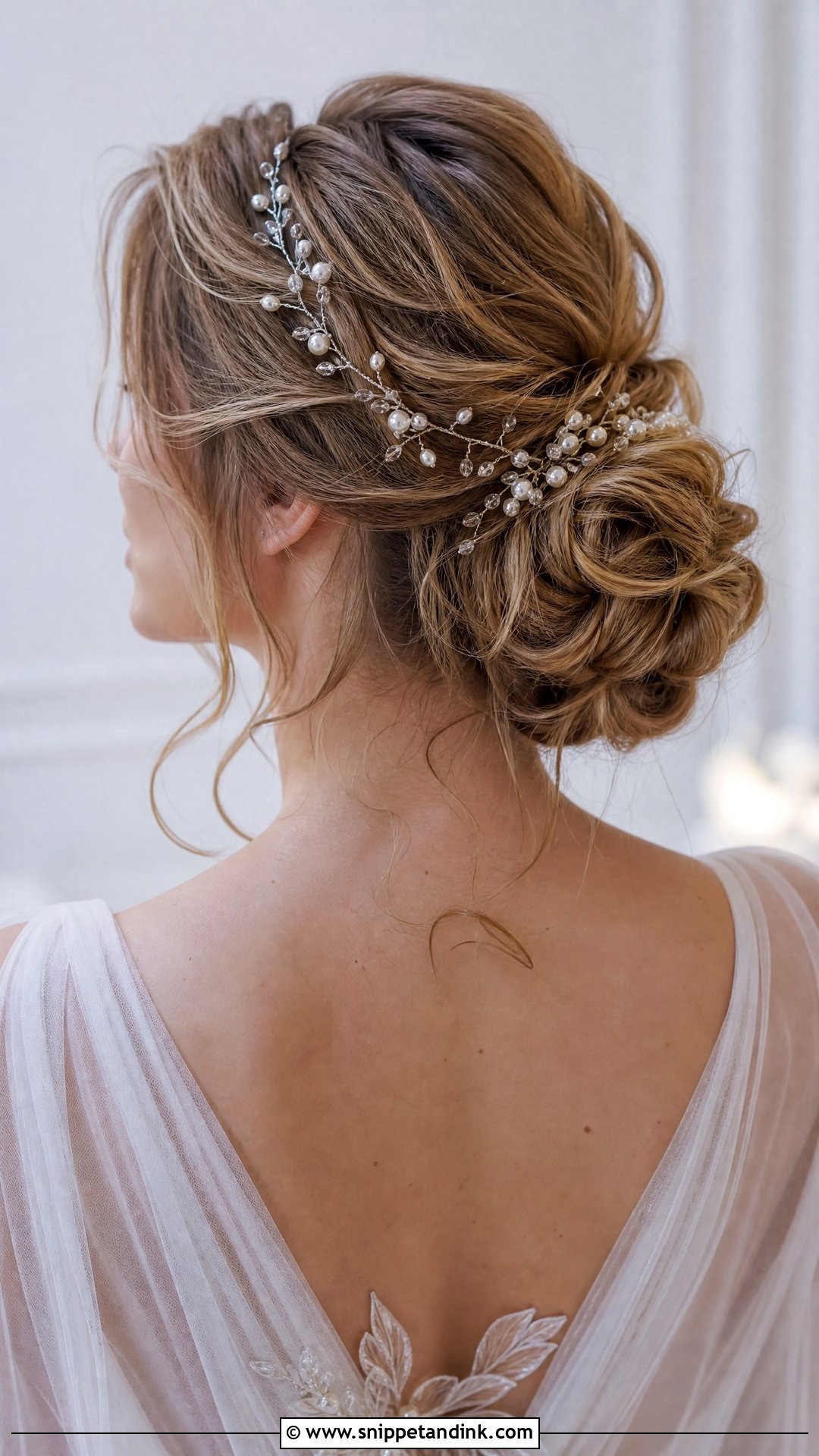 Bun With Hair Vine for Wedding - Snippet and Ink - 25 Buns Hairstyles for Wedding