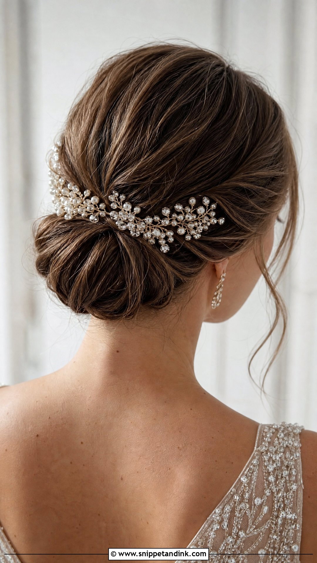 Bun With Hair Vine - Snippet and Ink - 20 Simple Bridal Bun Ideas