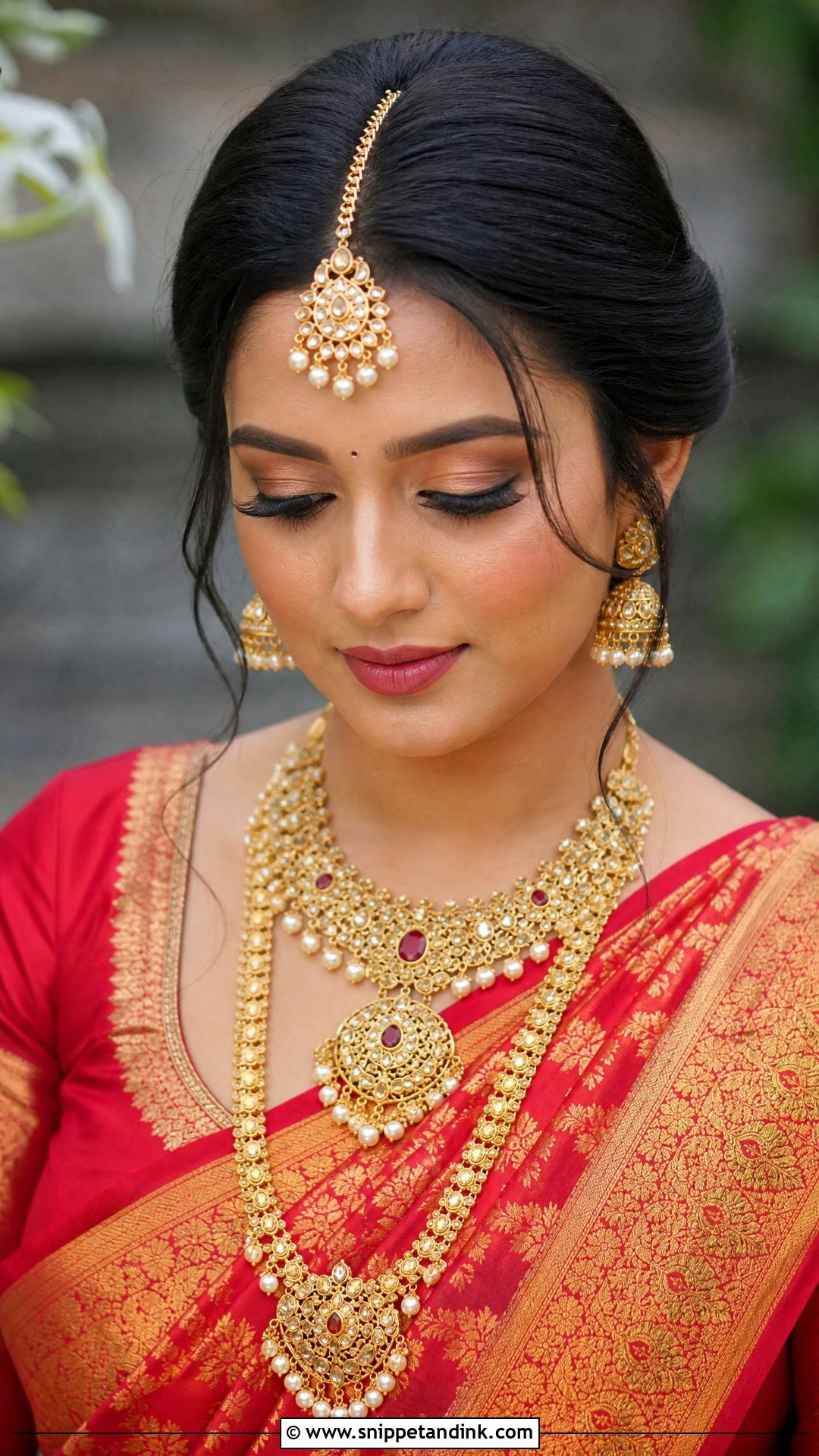 Bun With Maang Tikka - Snippet and Ink - 20 Indian Hairstyle for Mom of Bride Ideas