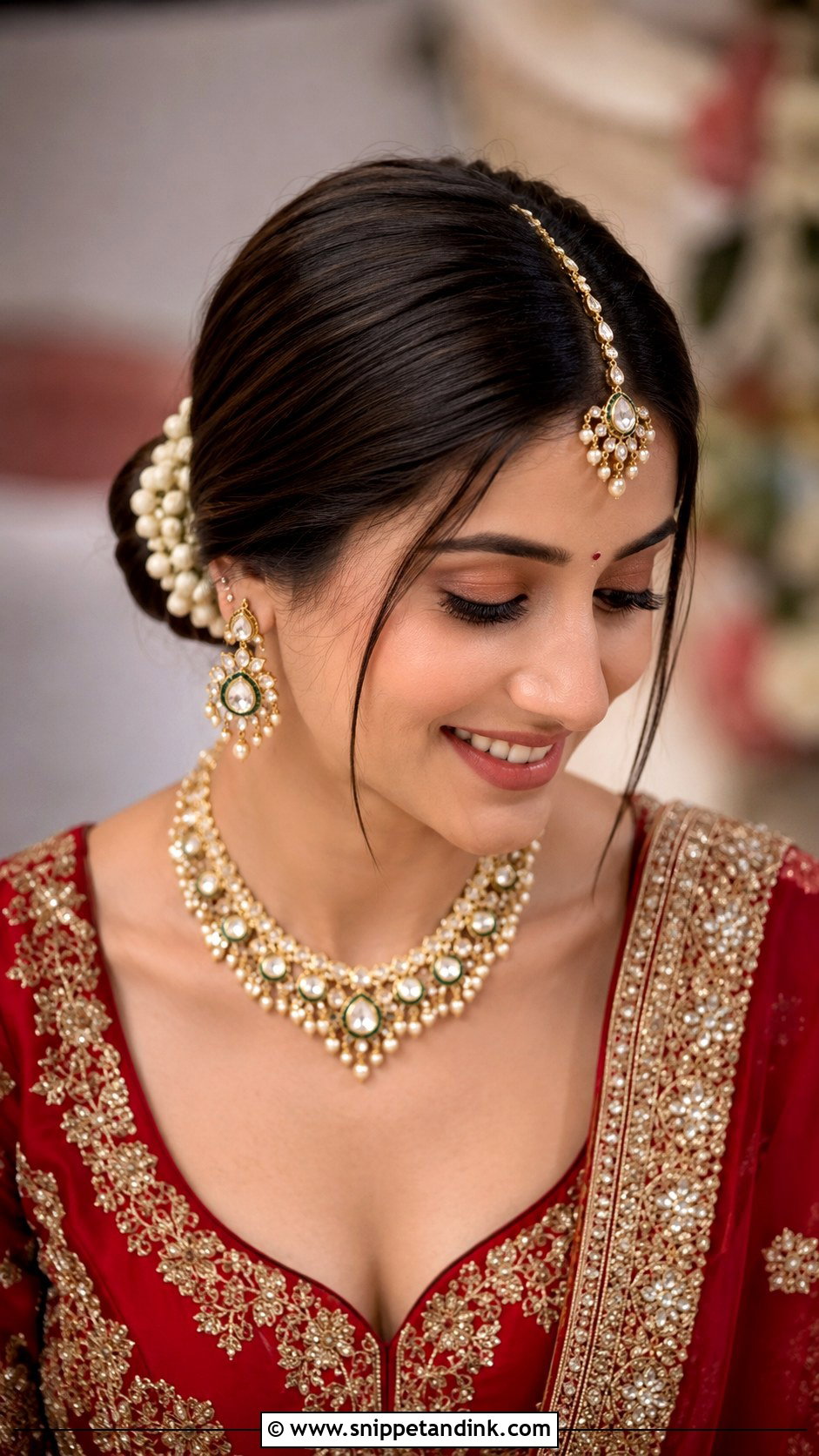 Bun With Maang Tikka - Snippet and Ink - 20 Simple Hairstyles for Indian Wedding