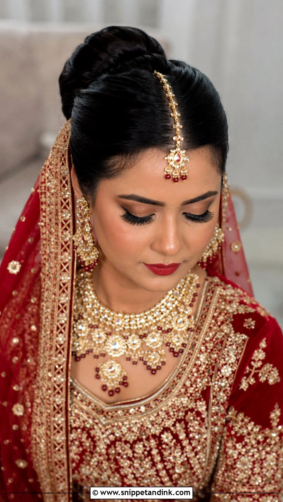 Bun With Maang Tikka for Bride - Snippet and Ink - 25 Hairstyle for Marriage Function Ideas