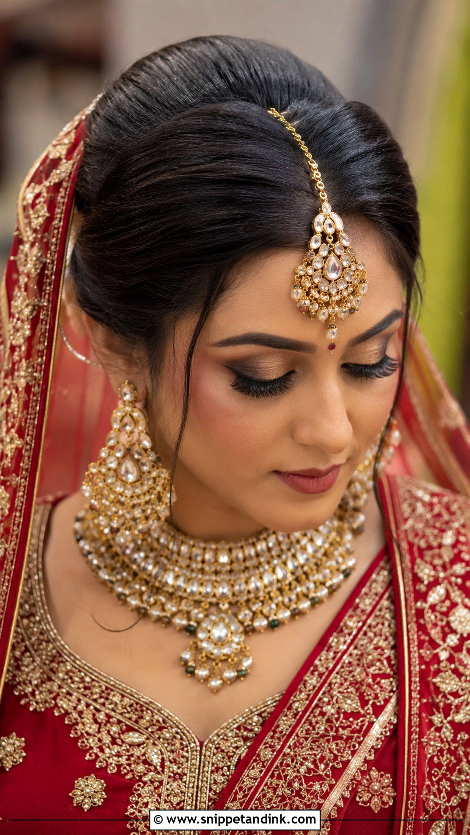 Bun With Maang Tikka - Snippet and Ink - 20 Ban Hairstyle Indian Wedding Ideas