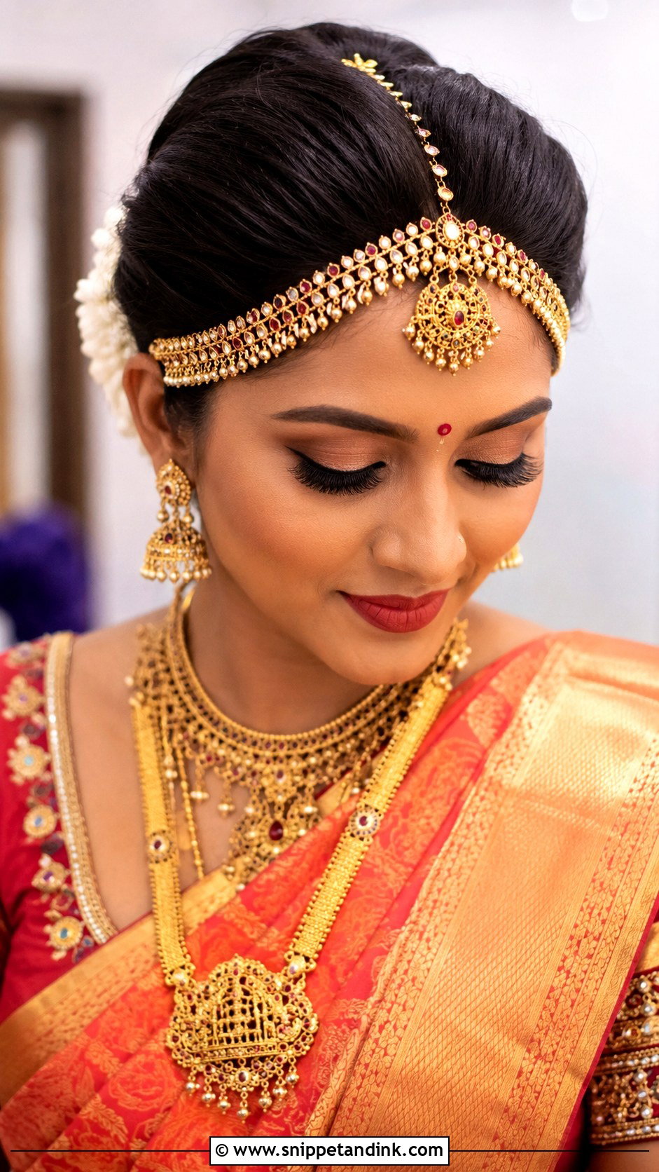 Bun With Maatha Patti - Snippet and Ink - 30 South Indian Bridal Hairstyles