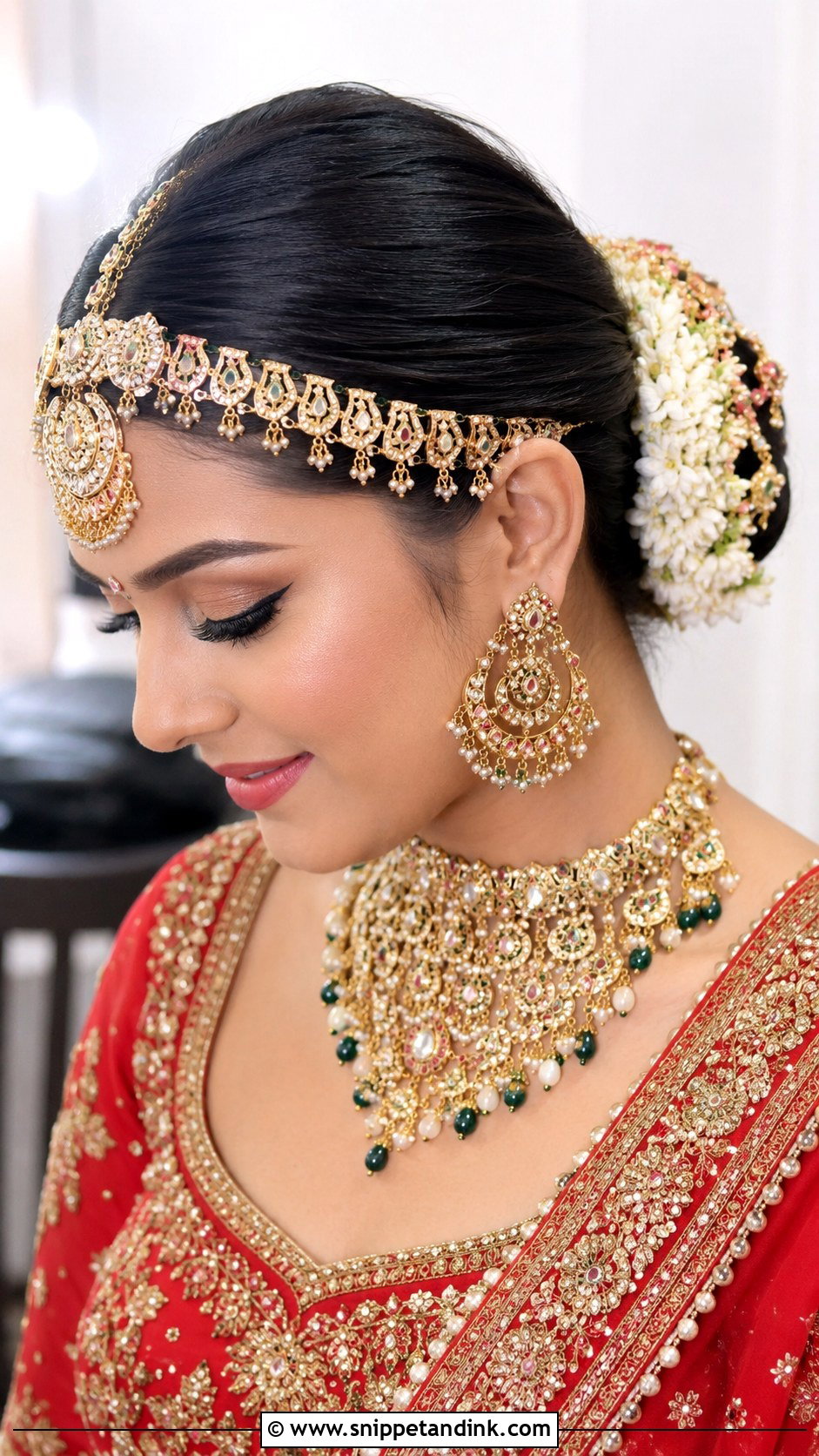 Bun With Matha Patti Bridal Juda - Snippet and Ink - 25 Bridal Juda Hairstyles