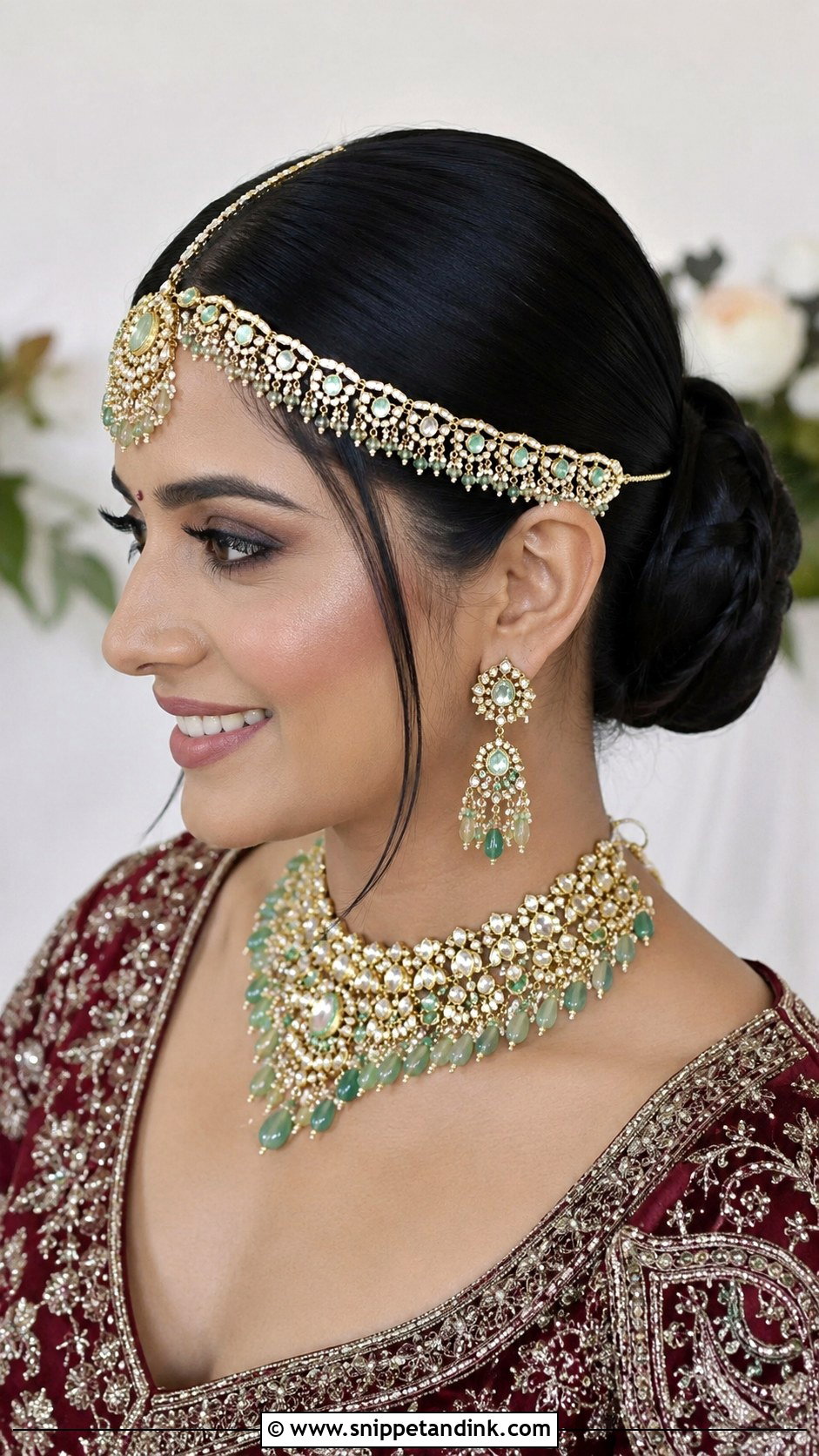 Bun With Matha Patti - Snippet and Ink - 25 Indian Bridal Hair Buns