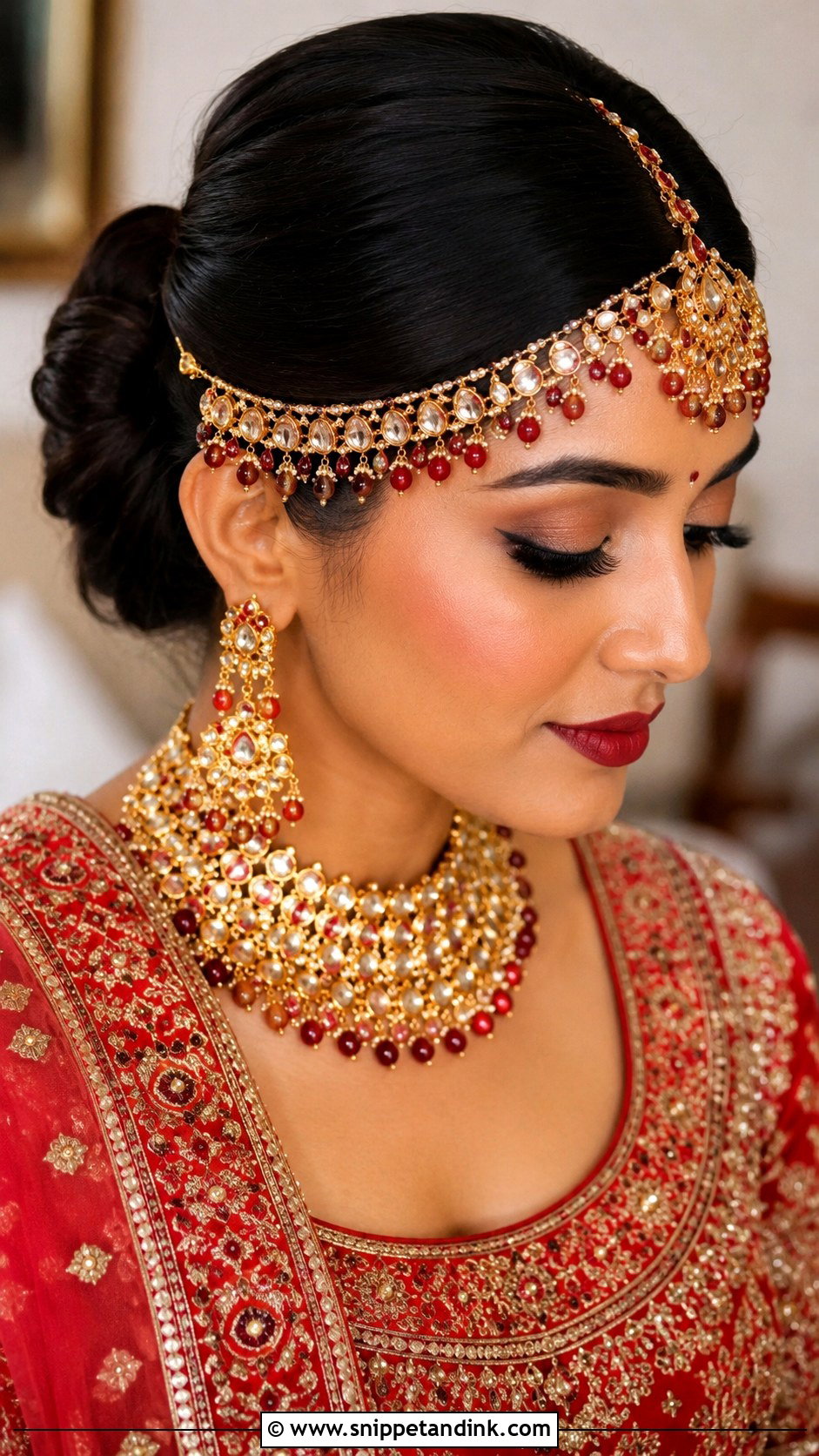 Bun With Mathapatti - Snippet and Ink - 25 Indian Bridal Wedding Hairstyles