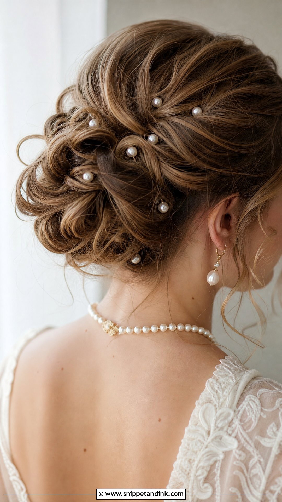 Bun With Pearls for Wedding - Snippet and Ink - 20 Hair Bun for Wedding Ideas