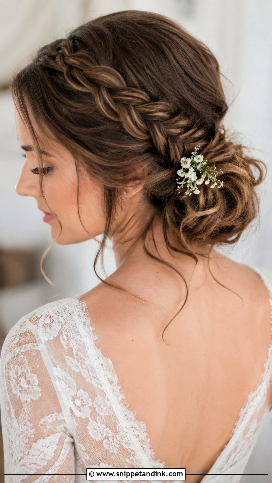 Bun With Side Braid - Snippet and Ink - 35 Bun Hairstyles for Wedding