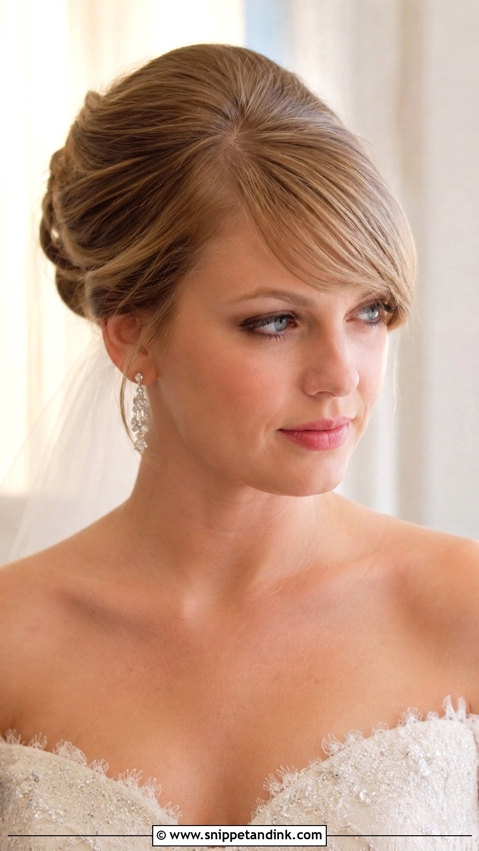 Bun With Side Swept Bangs - Snippet and Ink - 20 Hair Bun Styles Wedding