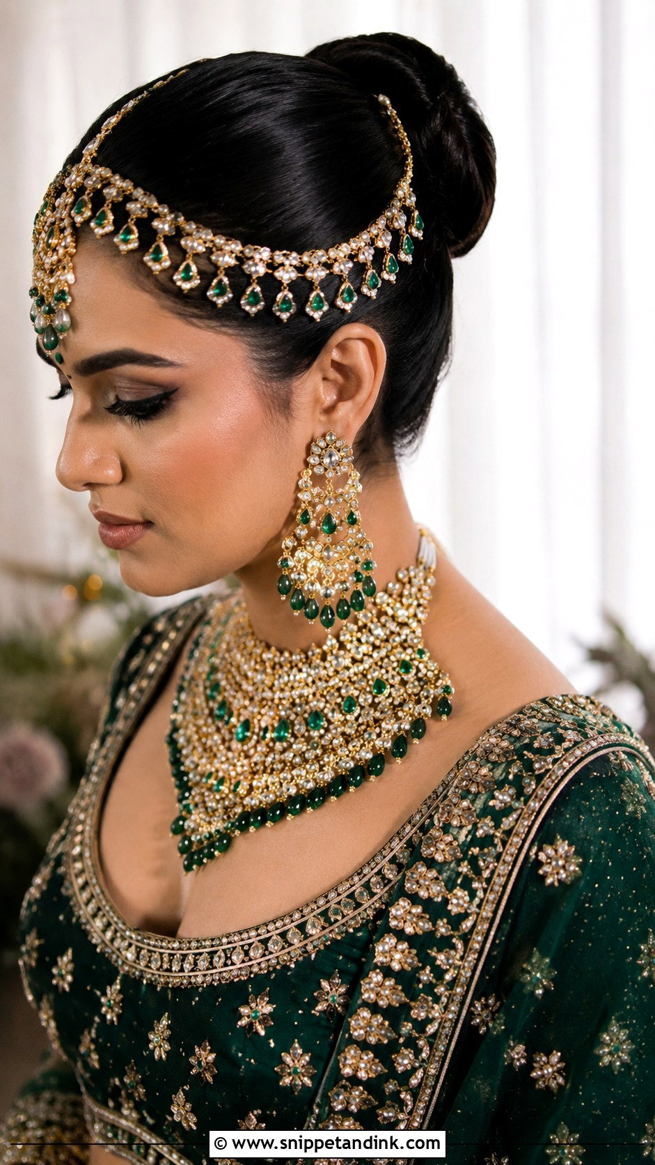 Bun With Statement Hair Accessory - Snippet and Ink - 25 Indian Bun Hairstyles for Wedding