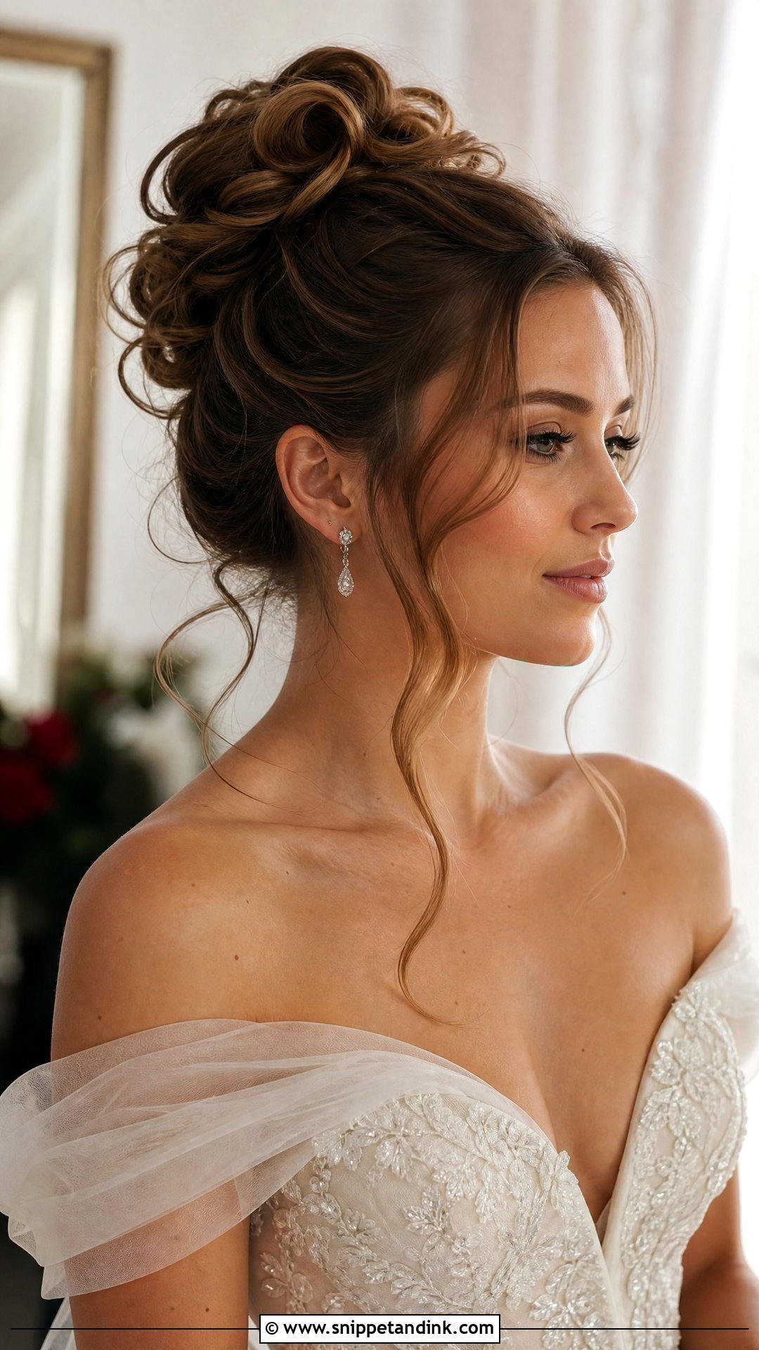 Bun With Tendrils for Wedding - Snippet and Ink - 25 Buns Hairstyles for Wedding