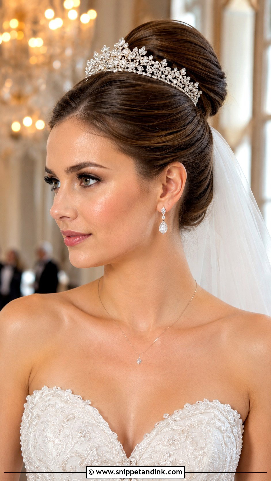 Bun With Tiara - Snippet and Ink - 35 Bun Hairstyles for Wedding