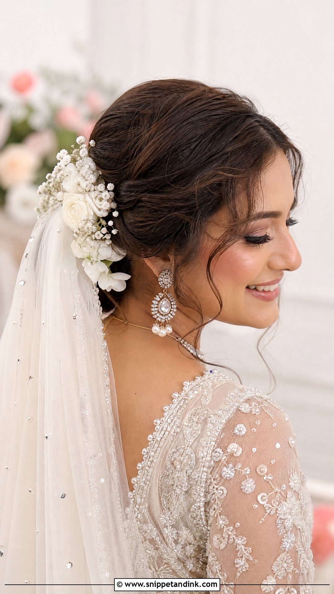 Bun With Veil Hairstyle - Snippet and Ink - 20 Indian Wedding Buns Hairstyles