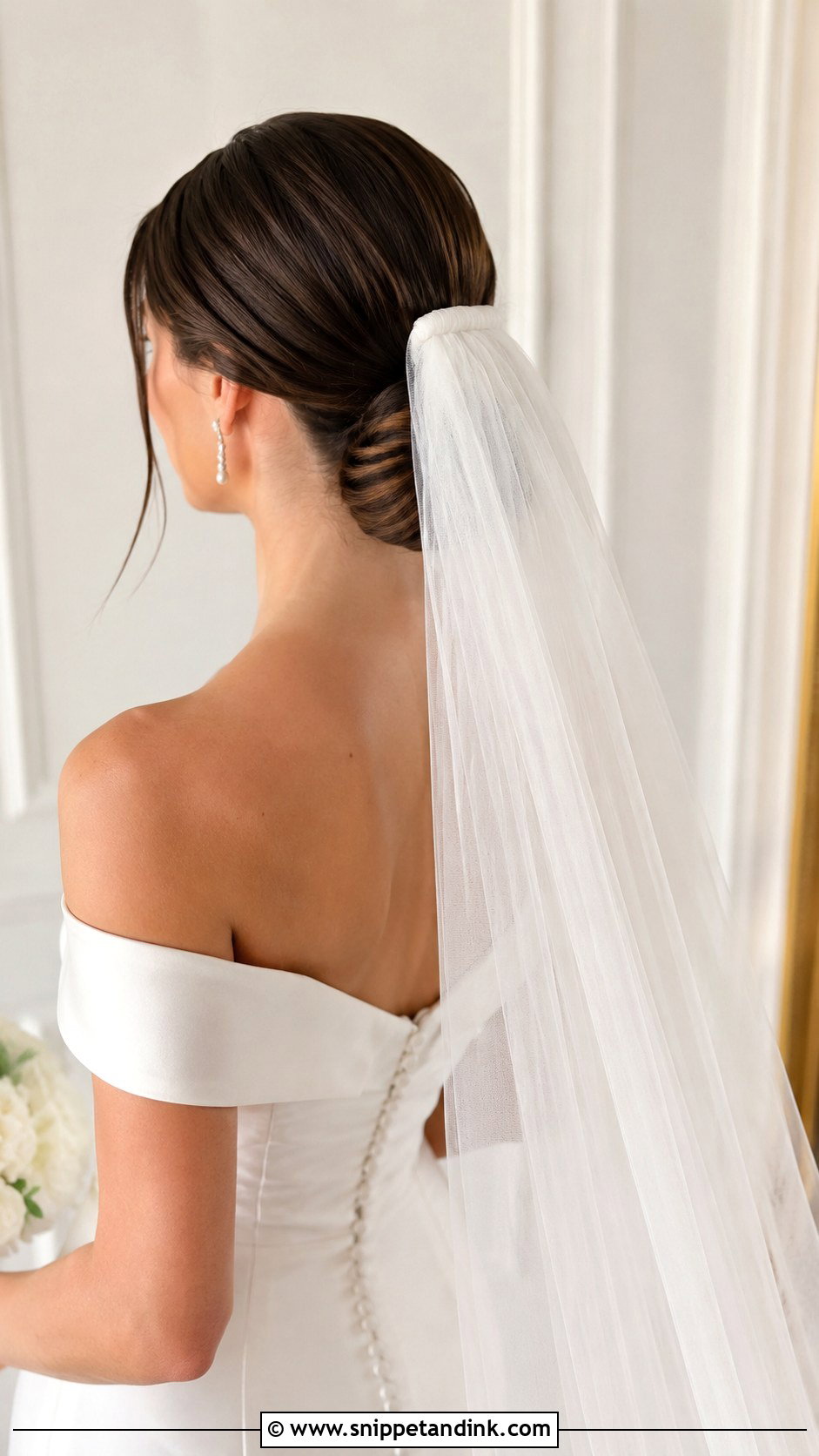 Bun With Veil for Brides - Snippet and Ink - 25 Bride Hair Bun Ideas