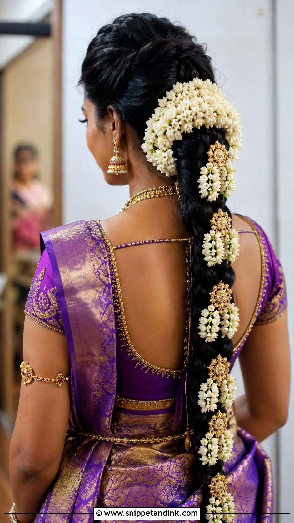Bun and Braid Combination - Snippet and Ink - 25 Tamil Bride Hairstyle Ideas