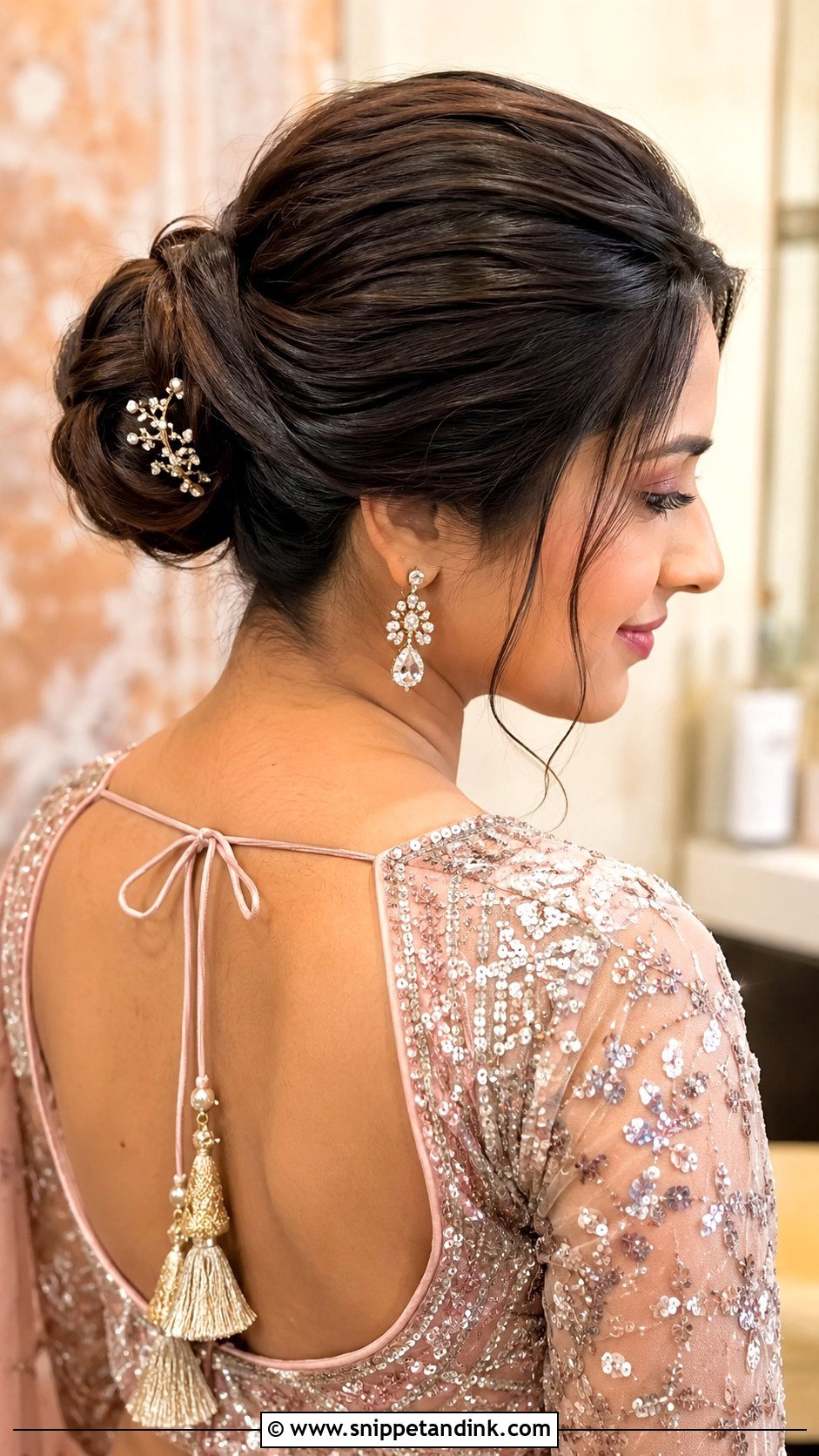 Bun for Engagement Function - Snippet and Ink - 25 Indian Bun Hairstyles for Wedding