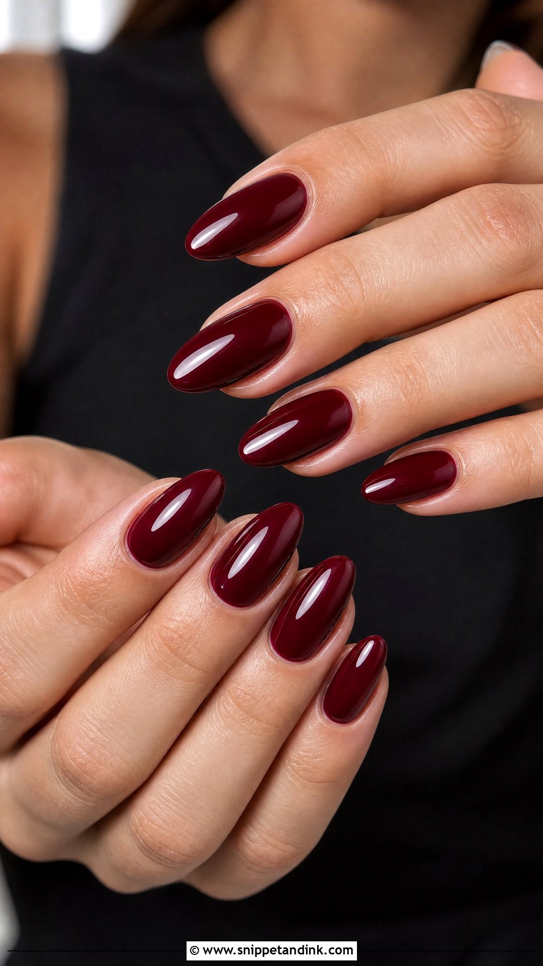 Burgundy Almond Nails - Snippet and Ink - 20 Nail Inspo for Wedding Guest Ideas