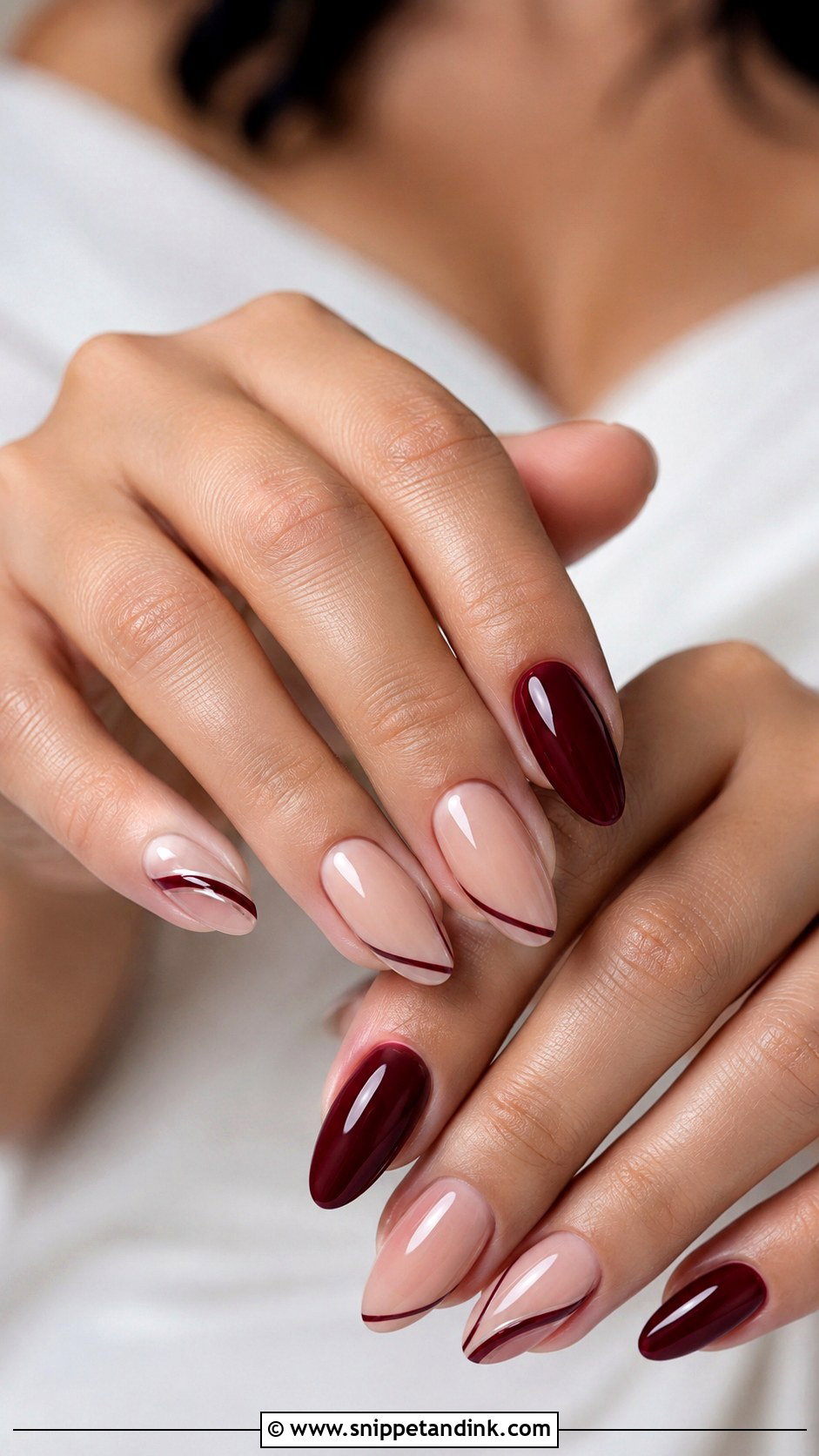 Burgundy And Nude Wedding Nails - Snippet and Ink - 20 Burgundy Wedding Nails Brides