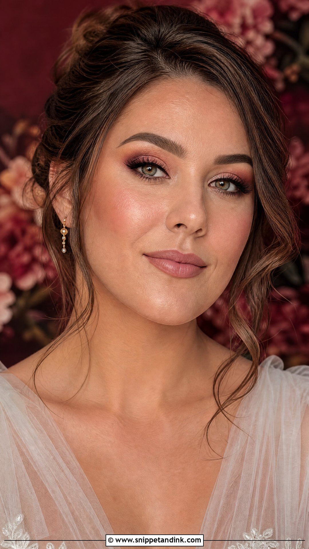 Burgundy Autumn Bridal Makeup - Snippet and Ink - 20 Autumn Bridal Makeup Ideas