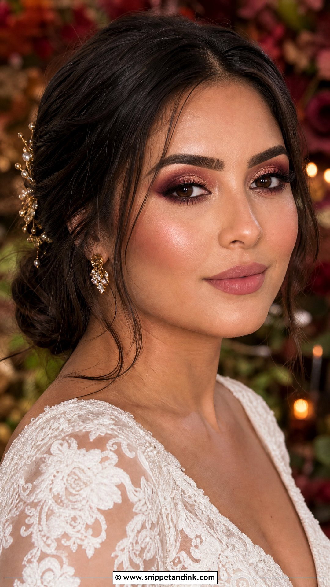 Burgundy Bridal Eyeshadow - Snippet and Ink - 25 Bridal Eyeshadow Ideas