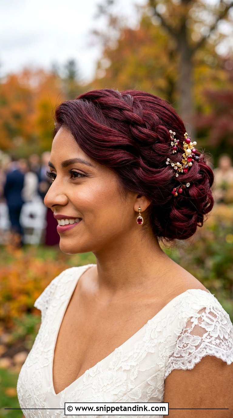 Burgundy Bridal Hair Color - Snippet and Ink - 20 Bridal Hair Color Ideas