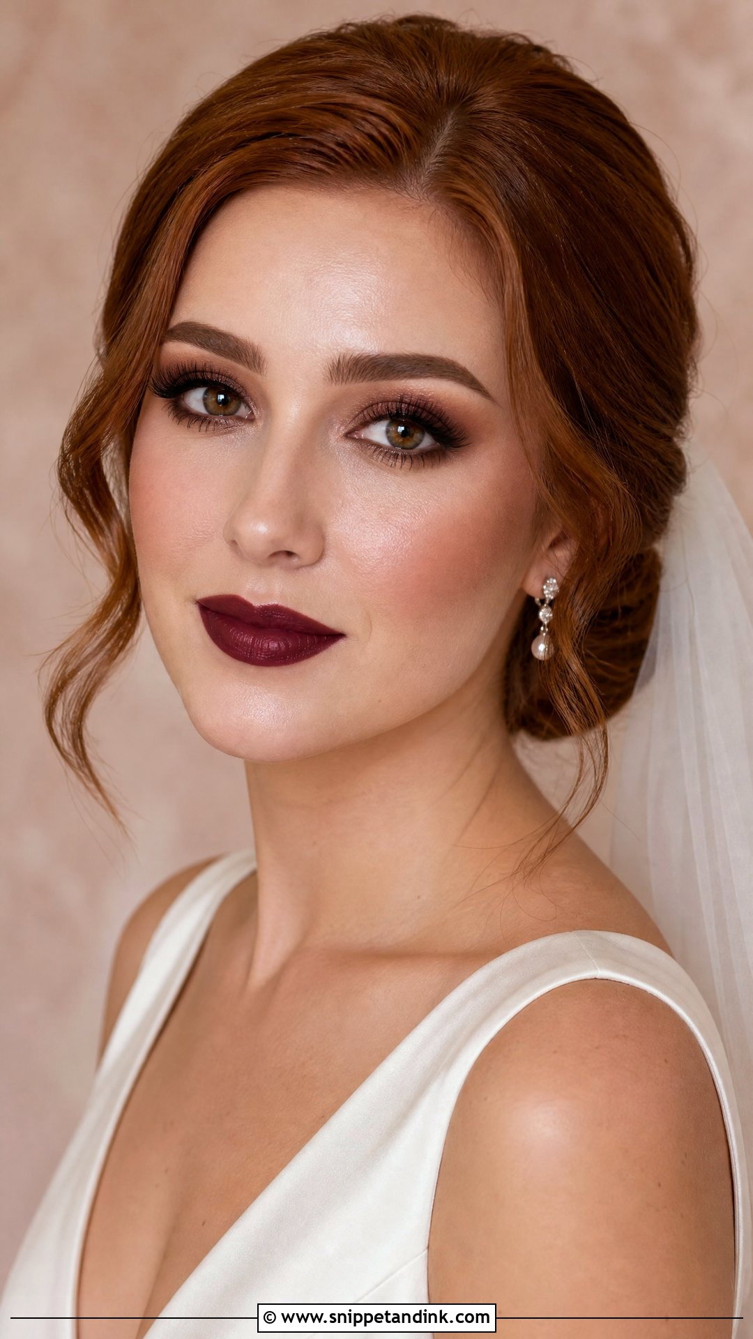 Burgundy Bridal Makeup - Snippet and Ink - 20 Bold Bridal Makeup Ideas