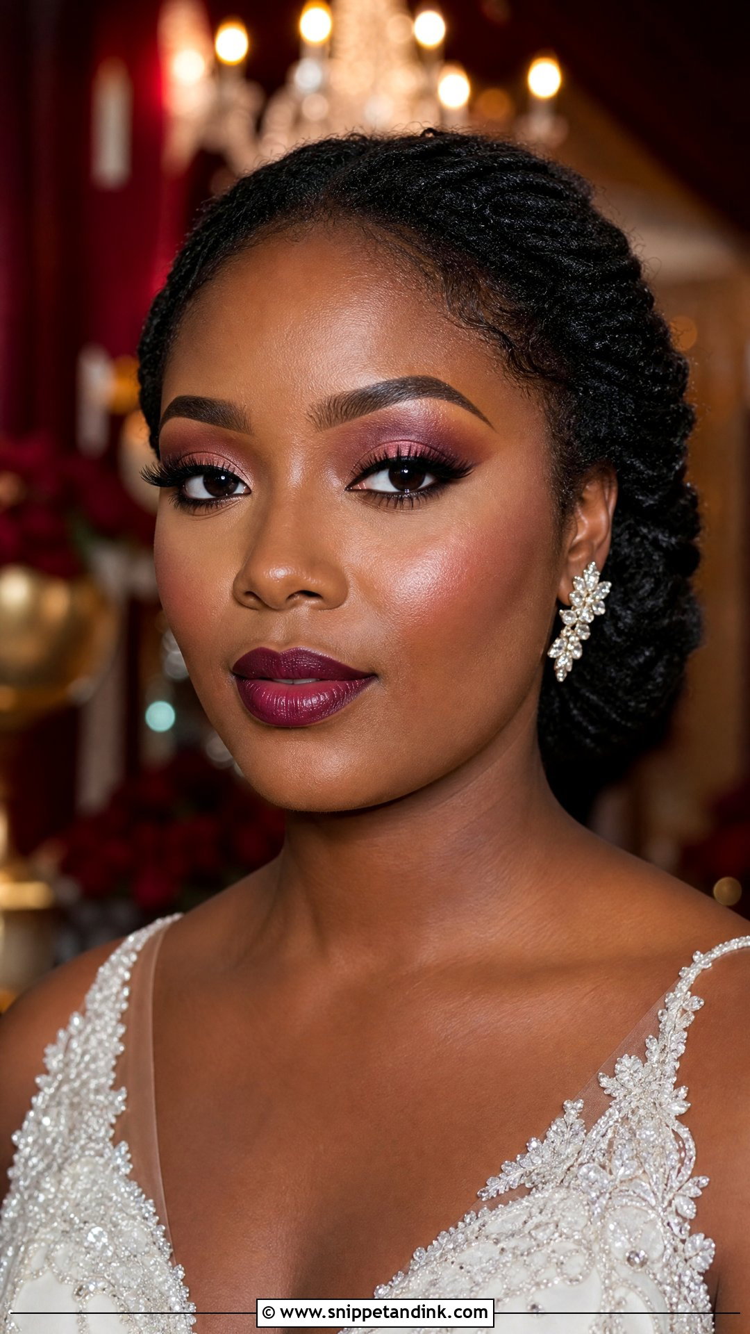 Burgundy Bridal Makeup - Snippet and Ink - 20 Traditional Bridal Makeup Ideas