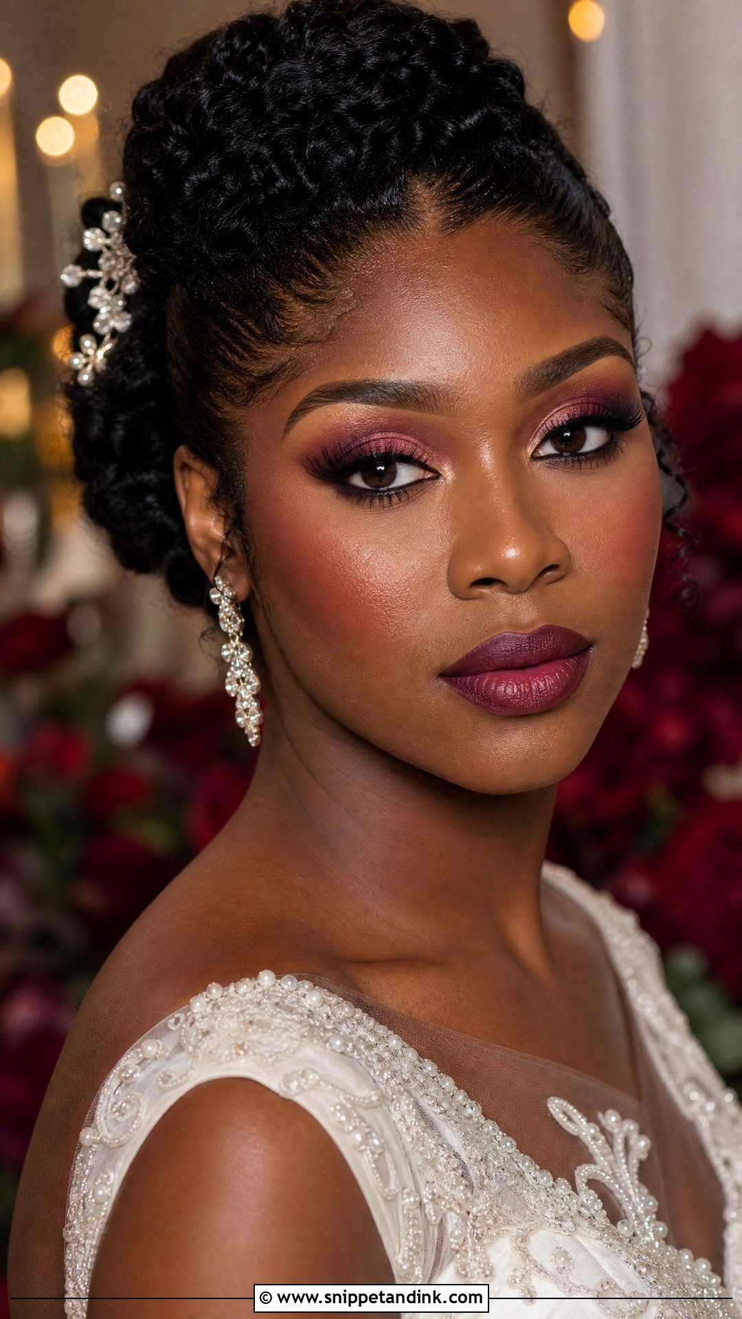 Burgundy Bridal Makeup - Snippet and Ink - 20 Wedding Bridal Makeup Ideas