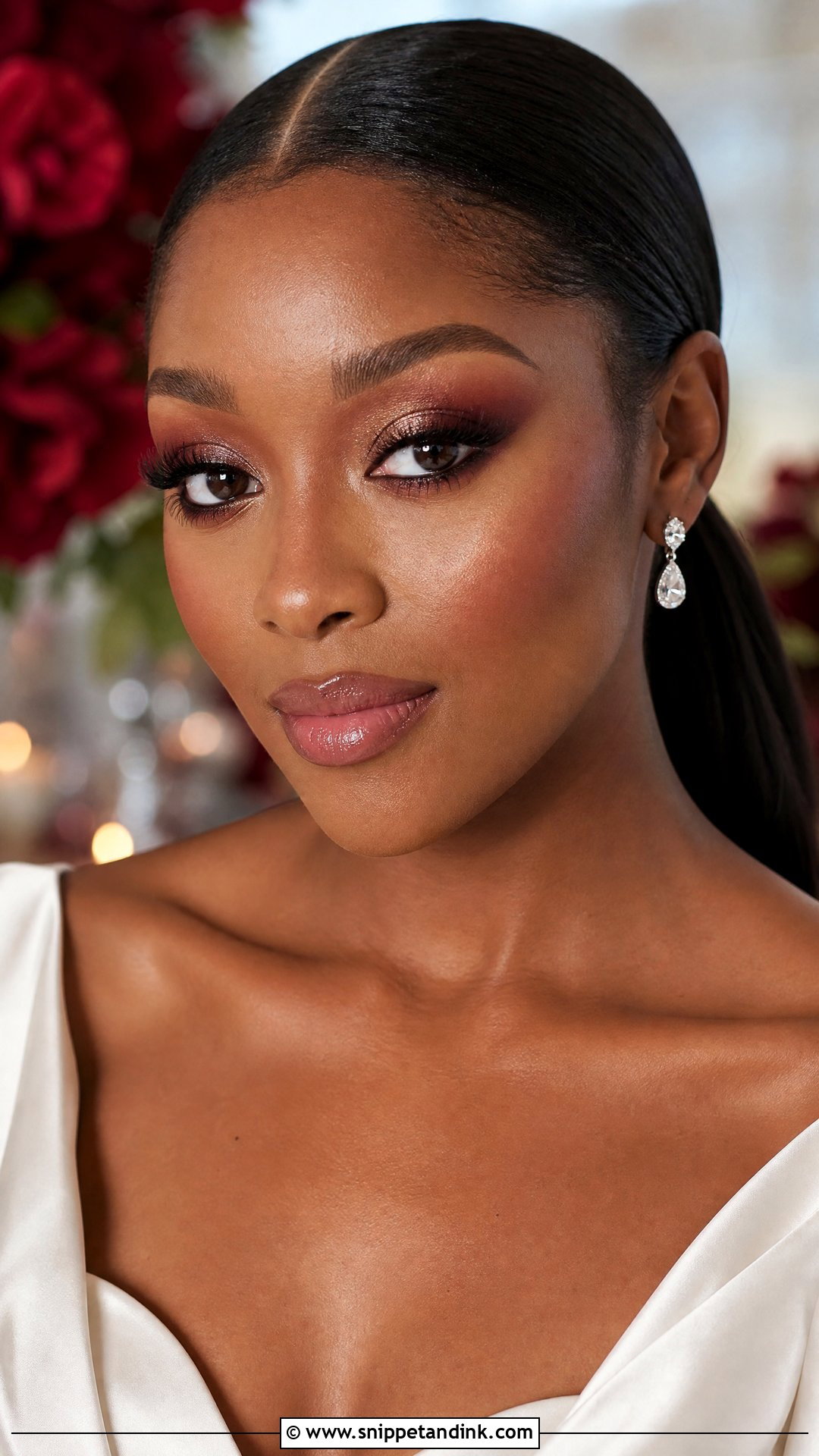 Burgundy Bridal Makeup - Snippet and Ink - 25 Glam Bridal Makeup Ideas