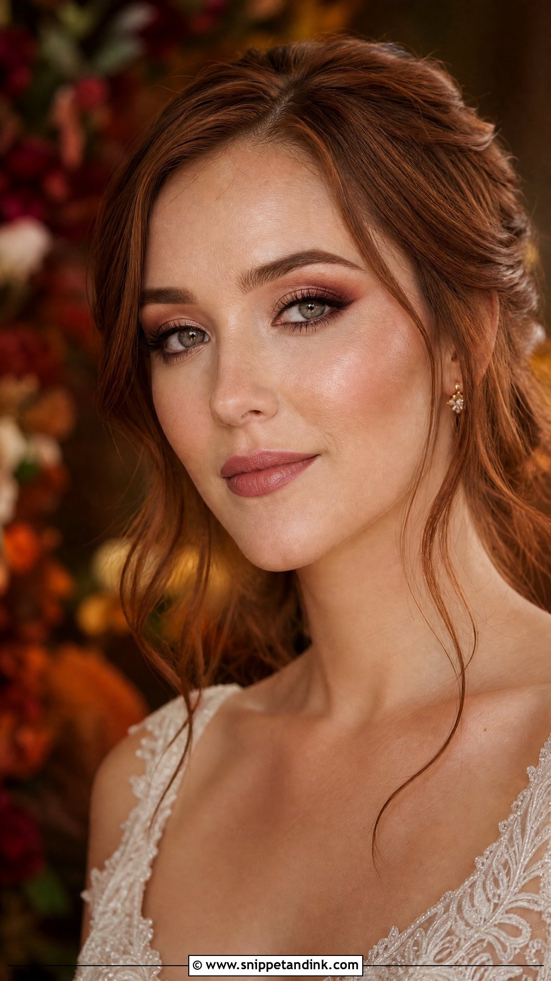Burgundy Bridal Makeup For Brown Eyes - Snippet and Ink - 20 Glam Bride Makeup for Brown Eyes