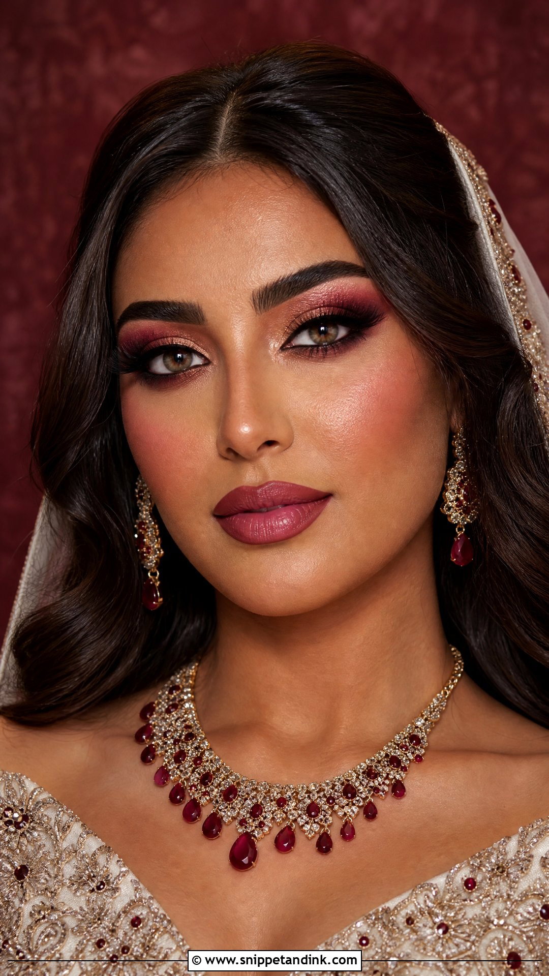 Burgundy Bridal Makeup For Brown Skin - Snippet and Ink - 25 Bridal Makeup for Brown Skin Ideas