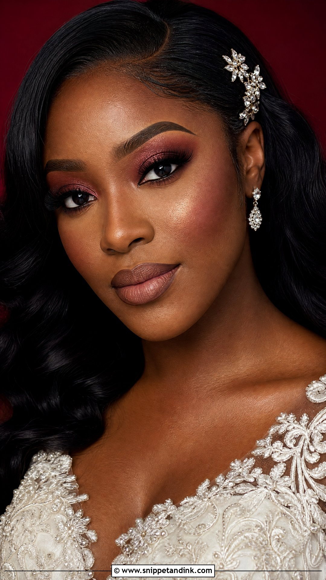 Burgundy Bridal Makeup For Brown Skin - Snippet and Ink - 20 Bridal Makeup Brown Skin Ideas