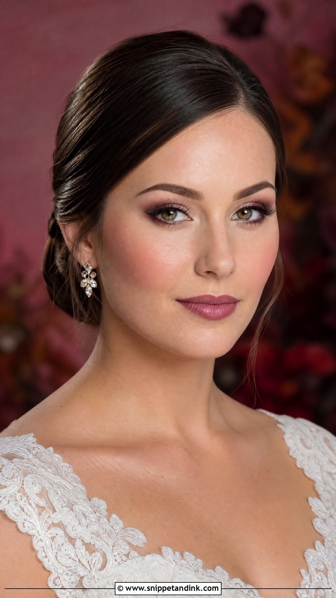 Burgundy Bridal Makeup For Green Eyes - Snippet and Ink - 20 Fall Wedding Makeup for Bride Green Eyes