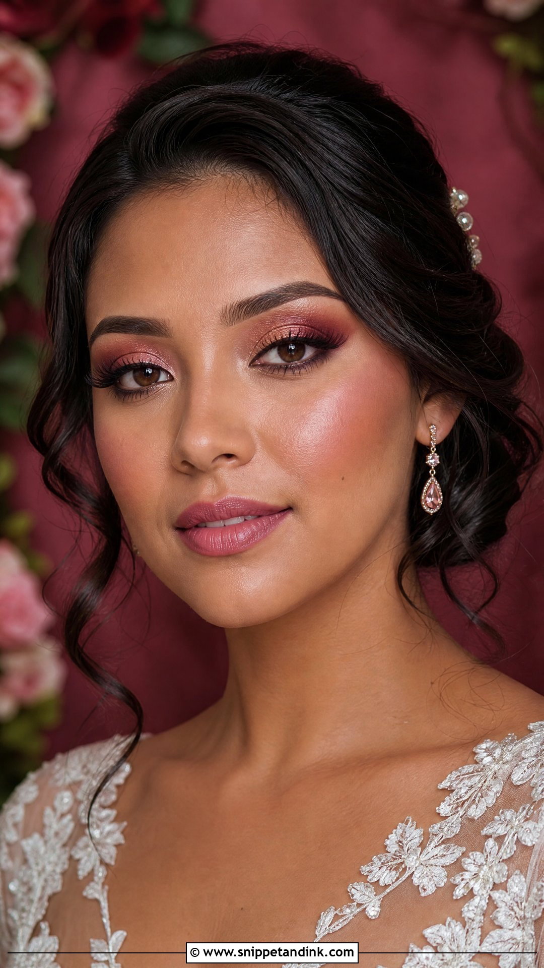Burgundy Bridal Makeup For Hazel Eyes - Snippet and Ink - 25 Bridal Makeup for Hazel Eyes