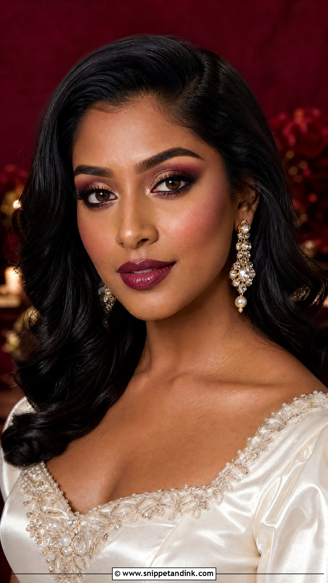Burgundy Bridal Makeup for Black Women - Snippet and Ink - 20 Bridal Makeup for Black Women