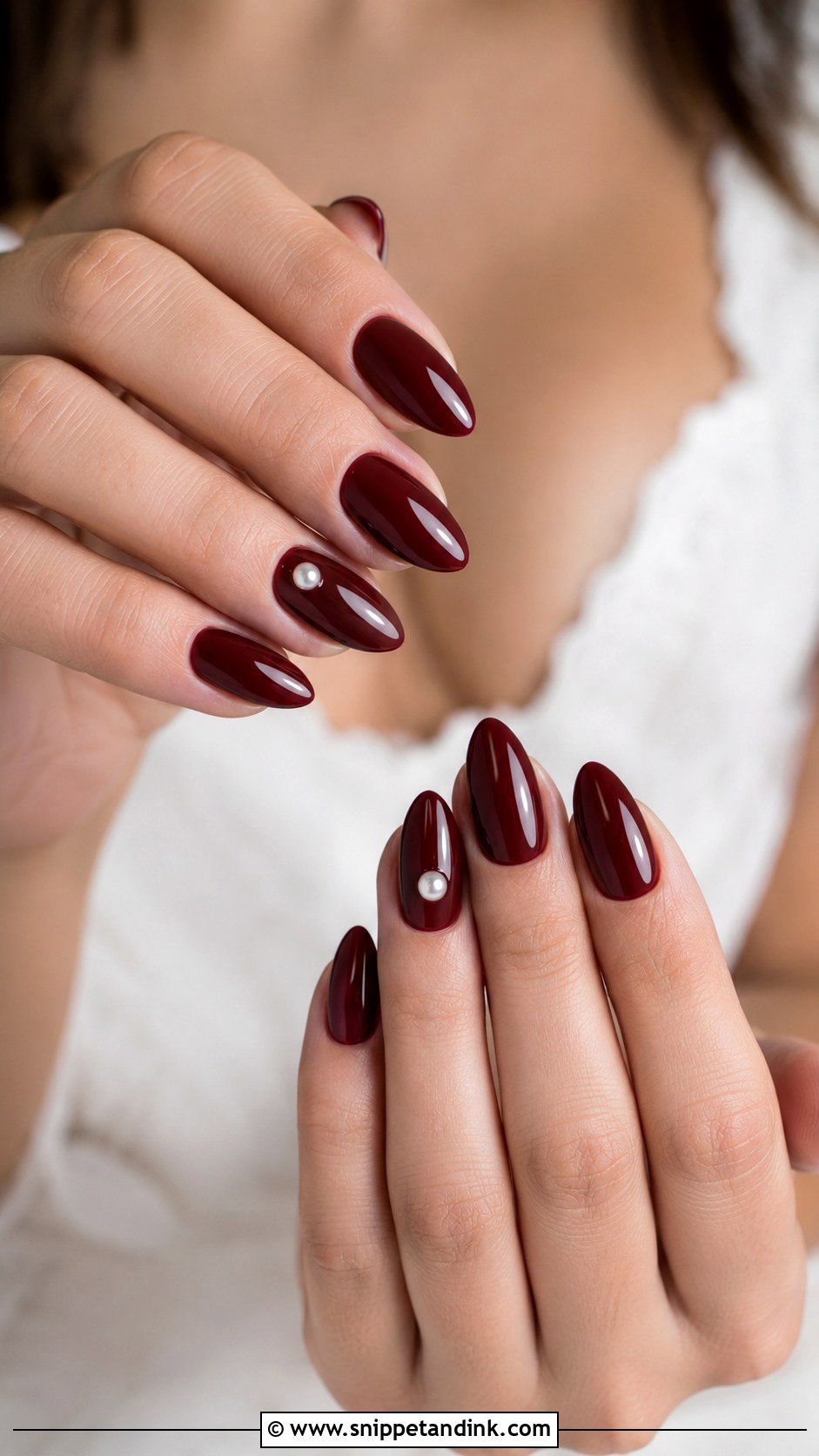 Burgundy Bridal Nails - Snippet and Ink - 20 Dark Bridal Nails