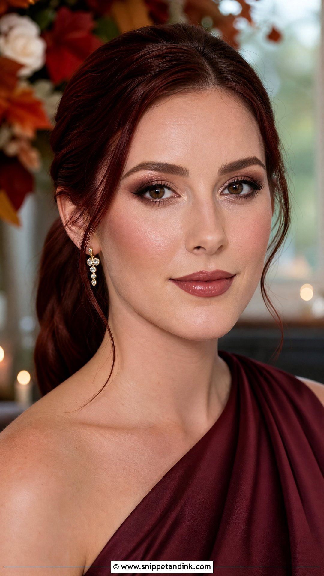 Burgundy Bridesmaid Makeup for Brown Eyes - Snippet and Ink - 20 Bridesmaid Makeup for Brown Eyes Wedding