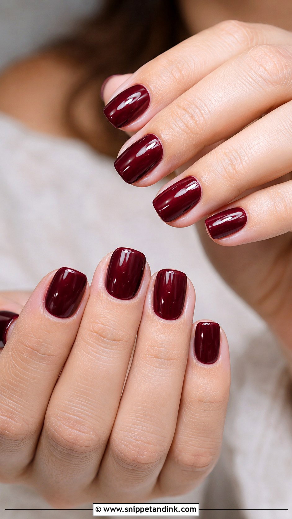 Burgundy Bridesmaid Nails - Snippet and Ink - 20 Bridesmaid Wedding Nail Inspo Ideas