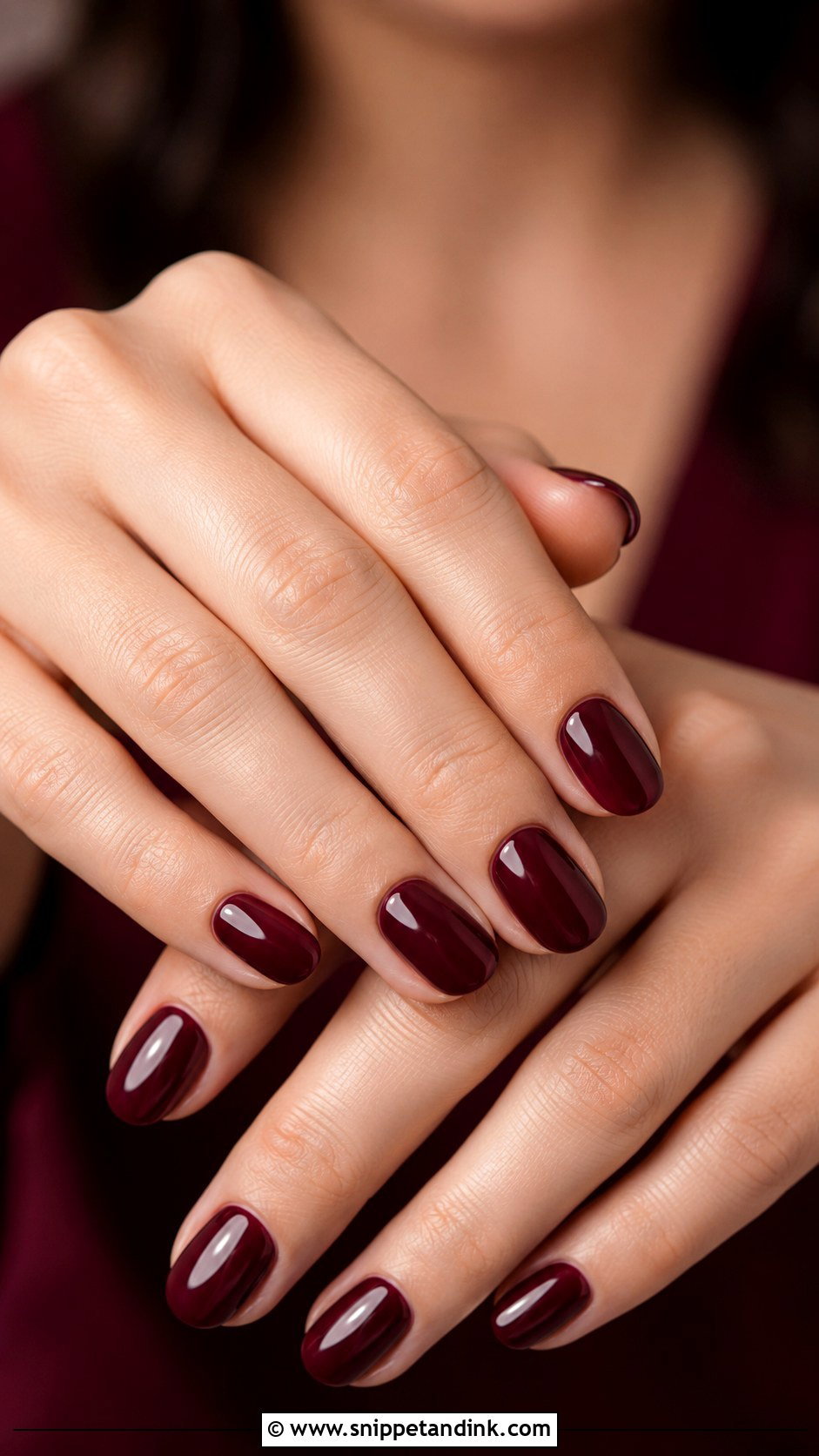 Burgundy Bridesmaid Nails - Snippet and Ink - 20 Bridesmaid Wedding Nails