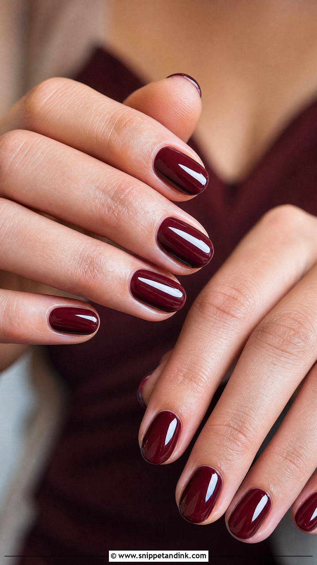 Burgundy Bridesmaid Nails - Snippet and Ink - 25 Bridesmaid Wedding Nails Design