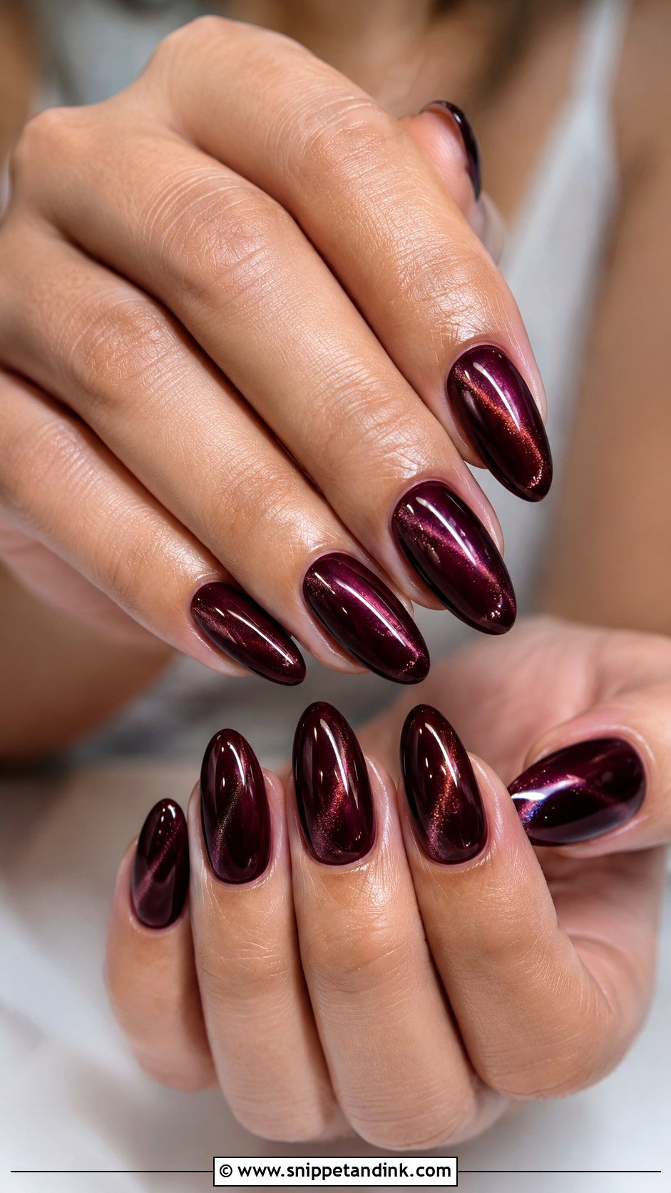 Burgundy Cat Eye Wedding Nails - Snippet and Ink - 20 Burgundy Wedding Nails Brides
