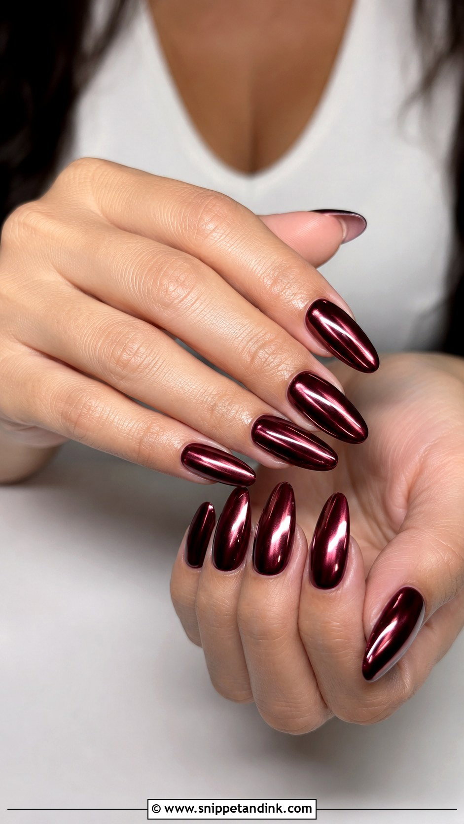 Burgundy Chrome Bridal Nails - Snippet and Ink - 20 Dark Wedding Nails for Bride