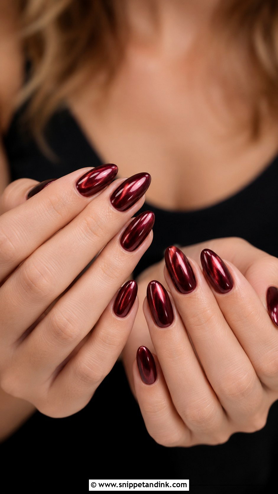 Burgundy Chrome Fall Wedding Guest Nails - Snippet and Ink - 20 Fall Wedding Guest Nails