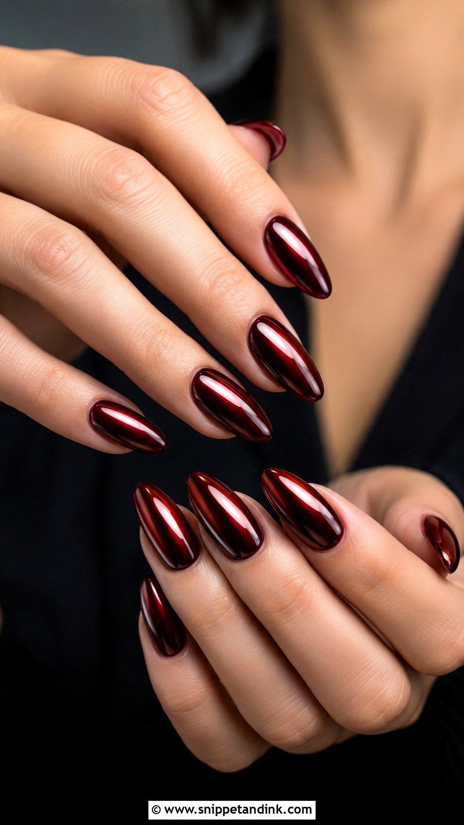Burgundy Chrome Halloween Wedding Nails - Snippet and Ink - 20 Halloween Wedding Nails