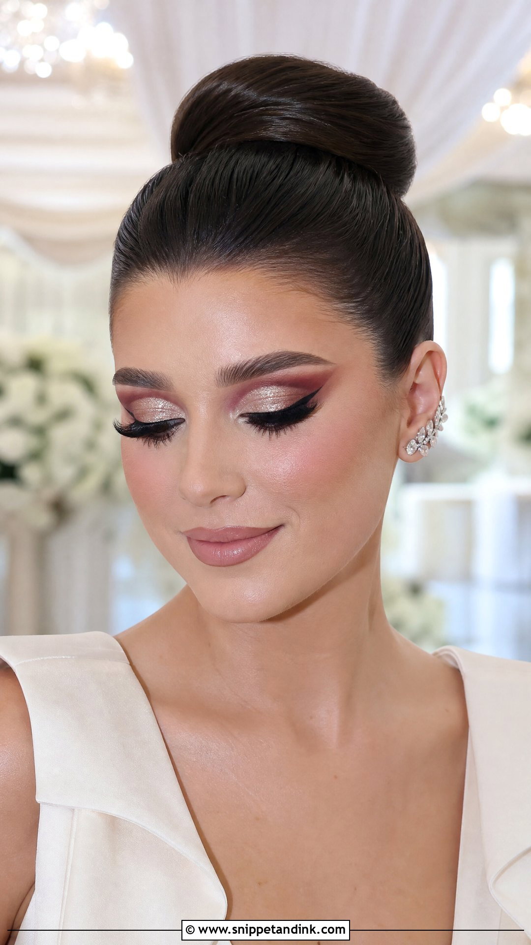 Burgundy Cut Crease Wedding Makeup - Snippet and Ink - 20 Burgundy Wedding Makeup Look Ideas
