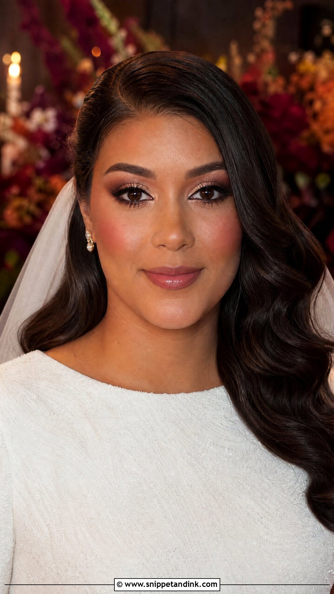 Burgundy Fall Bridal Makeup - Snippet and Ink - 20 Fall Bridal Makeup Ideas