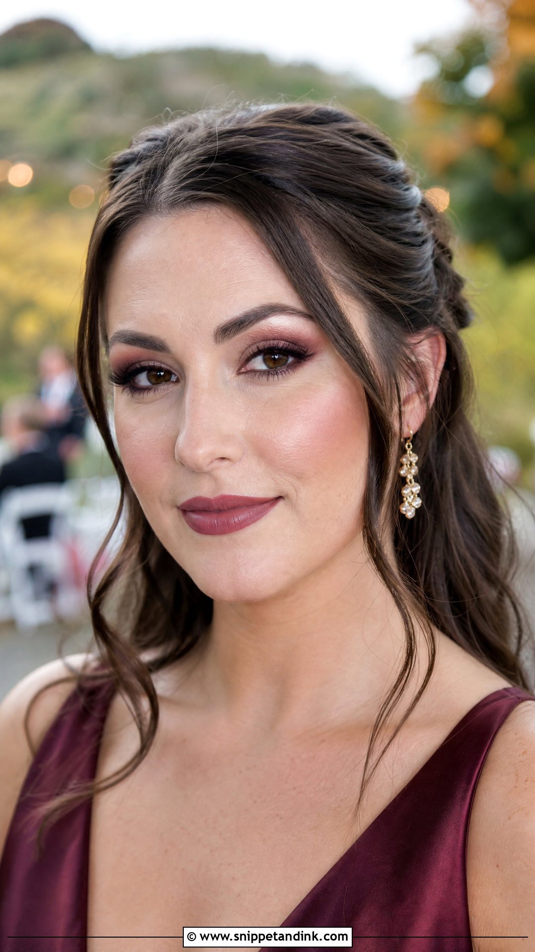 Burgundy Fall Wedding Makeup For Brown Eyes - Snippet and Ink - 20 Fall Wedding Makeup for Brown Eyes
