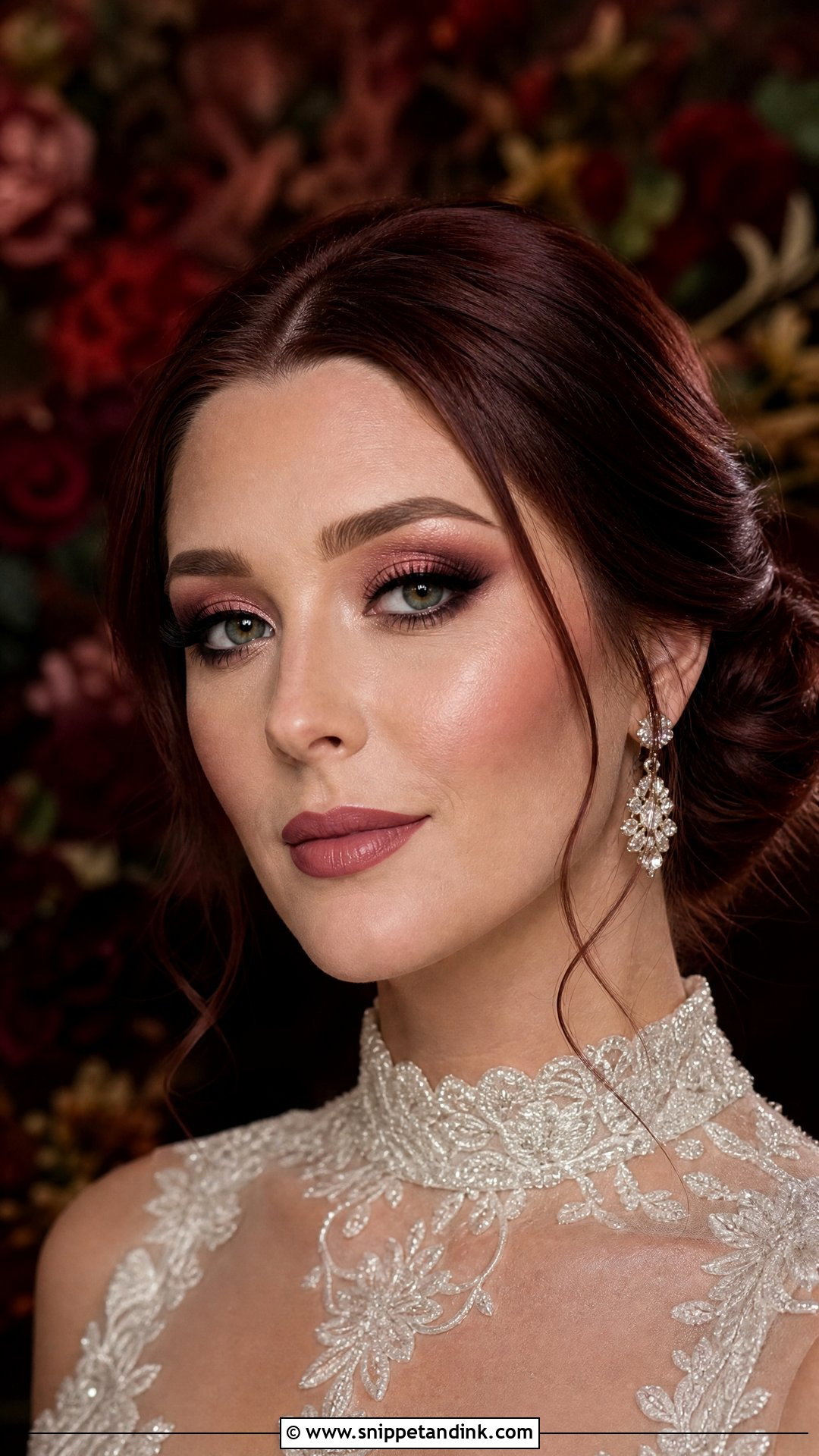 Burgundy Fall Wedding Makeup For Brown Eyes - Snippet and Ink - 20 Fall Wedding Makeup for Bride Brown Eyes