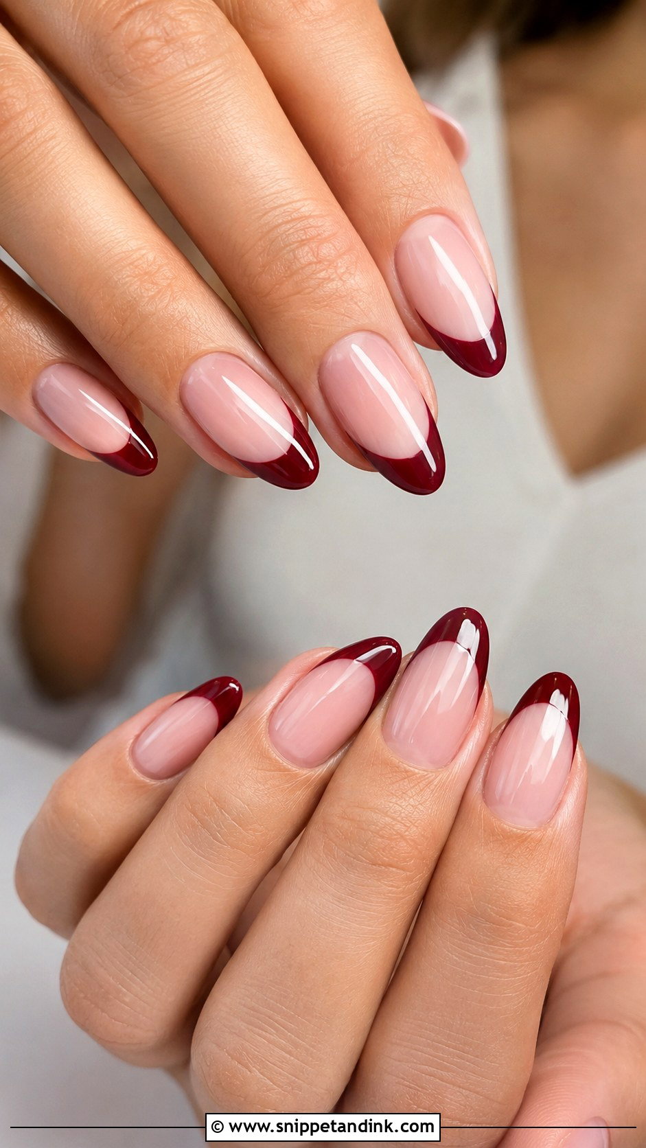 Burgundy French Tip Wedding Nails - Snippet and Ink - 20 Burgundy Wedding Nails Brides