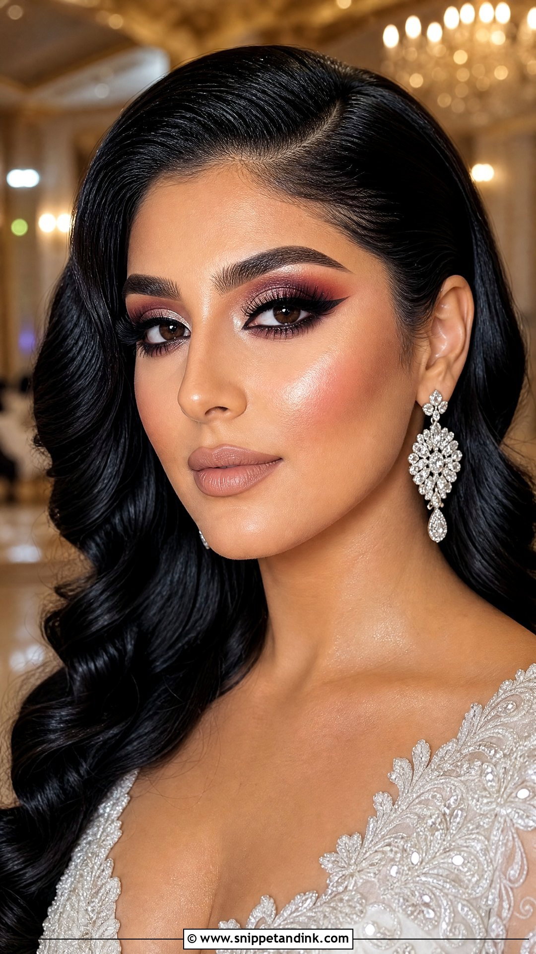 Burgundy Glam Wedding Makeup - Snippet and Ink - 20 Burgundy Wedding Makeup Look Ideas
